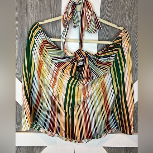 B16.33 NWT Eloquii Elements Striped Halter Top Multicolored 18/20 - Picture 2 of 5
